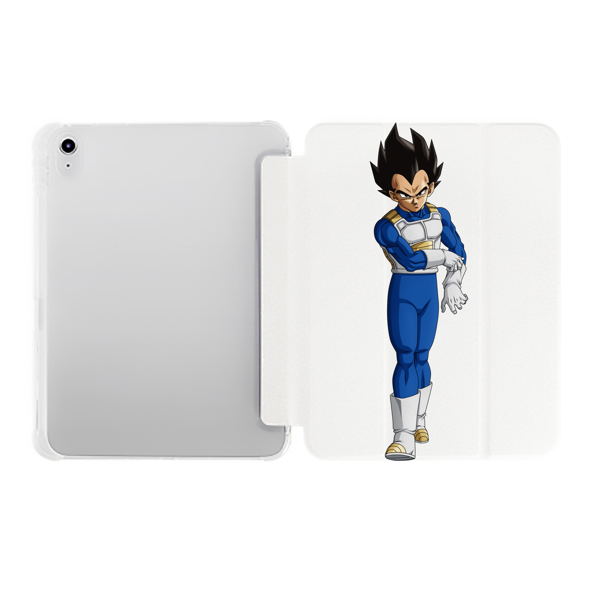 （画像用） ドラゴンボール ベジータ四世（Bejīta Yonsei）DRAGON BALL Vegeta IV IPad ケース ペン収納付き 三つ折りスタンド PUレザー×シリコン 対応機種9.5/10.5/10.9インチ